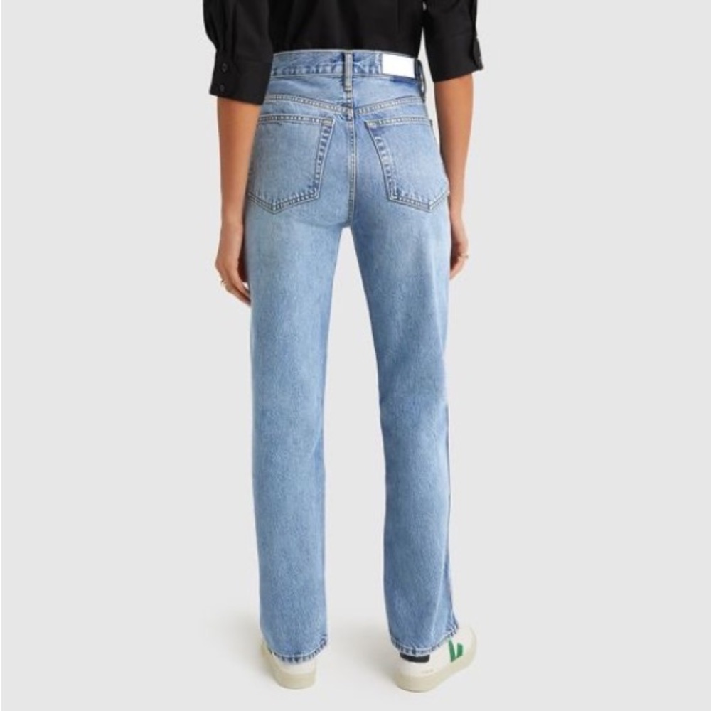 Re/Done High-Rise Straight Leg Jeans in Light Blue - Picture 2 of 7